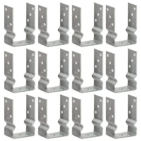 Anclajes de valla 12 uds acero galvanizado plateado9x6x15 cm by , Spikes for anchoring in the ground - Ref: Foro24-145334, Pr...