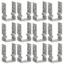 Anclajes de valla 12 uds acero galvanizado plateado9x6x15 cm by , Spikes for anchoring in the ground - Ref: Foro24-145334, Pr...