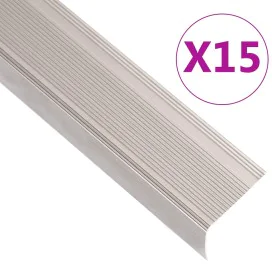 Perfiles de peldaños forma de L 15 uds aluminio champán 90 cm by , Stairs - Ref: Foro24-146749, Price: 49,94 €, Discount: %