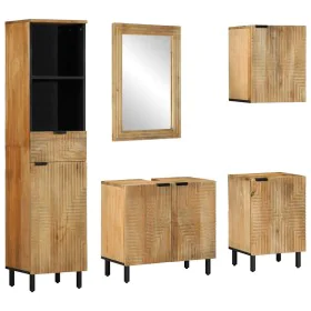 Conjunto de muebles de baño 5 piezas madera maciza mango marrón von , Badezimmermöbel - Ref: Foro24-3310009, Preis: 523,35 €,...
