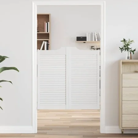Puertas batientes diseño de lamas 2 par blanco 100x100 cm von , Türen für zu Hause - Ref: Foro24-4107147, Preis: 152,07 €, Ra...