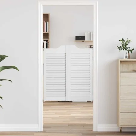 Puertas batientes diseño de lamas 2 par blanco 90x80 cm de , Puertas para el hogar - Ref: Foro24-4107139, Precio: 112,25 €, D...