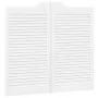 Puertas batientes diseño de lamas 2 par blanco 90x80 cm de , Puertas para el hogar - Ref: Foro24-4107139, Precio: 112,25 €, D...