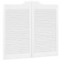 Puertas batientes diseño de lamas 2 par blanco 90x80 cm de , Puertas para el hogar - Ref: Foro24-4107139, Precio: 112,25 €, D...