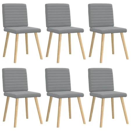 Sillas de comedor 6 unidades de tela gris claro de , Sillas de comedor - Ref: Foro24-3315544, Precio: 296,00 €, Descuento: %