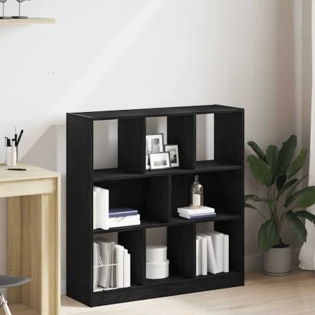 Estantería madera contrachapada negro roble 97,5x29,5x100 cm de , Librerías y estanterías - Ref: Foro24-862403, Precio: 90,80...