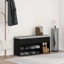 Banco zapatero roble negro 102x30,5x45 cm madera de ingeniería von , Schuhregale und Schuhorganisatoren - Ref: Foro24-859137,...