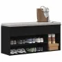 Banco zapatero roble negro 102x30,5x45 cm madera de ingeniería von , Schuhregale und Schuhorganisatoren - Ref: Foro24-859137,...
