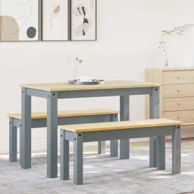 Juego de comedor Panama 3 pzas madera maciza de pino gris by , Furniture sets for kitchens and dining rooms - Ref: Foro24-334...