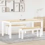 Juego de comedor Panama 3 pzas madera maciza de pino blanco by , Furniture sets for kitchens and dining rooms - Ref: Foro24-3...