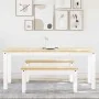 Juego de comedor Panama 3 pzas madera maciza de pino blanco by , Furniture sets for kitchens and dining rooms - Ref: Foro24-3...
