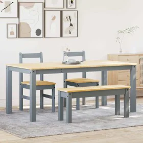 Juego de comedor Panama 4 pzas madera maciza de pino gris by , Furniture sets for kitchens and dining rooms - Ref: Foro24-334...