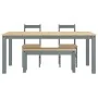 Juego de comedor Panama 4 pzas madera maciza de pino gris by , Furniture sets for kitchens and dining rooms - Ref: Foro24-334...