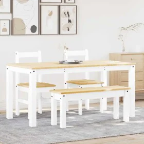 Juego de comedor Panama 4 pzas madera maciza de pino blanco by , Furniture sets for kitchens and dining rooms - Ref: Foro24-3...