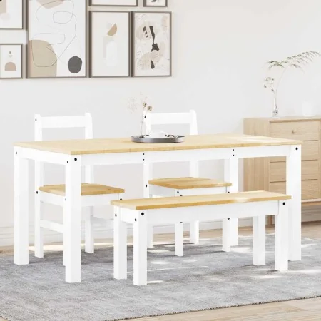 Juego de comedor Panama 4 pzas madera maciza de pino blanco de , muebles para cocinas y comedores - Ref: Foro24-3345178, Prec...