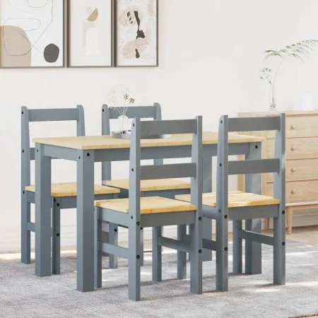 Juego de comedor Panama 5 pzas madera maciza de pino gris by , Furniture sets for kitchens and dining rooms - Ref: Foro24-334...
