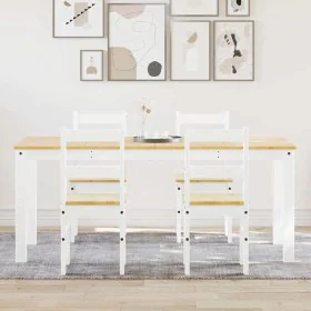 Juego de comedor Panama 5 pzas madera maciza de pino blanco von , Möbelsets für Küchen und Esszimmer - Ref: Foro24-3345190, P...
