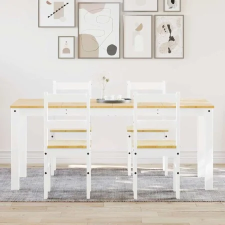 Juego de comedor Panama 5 pzas madera maciza de pino blanco by , Furniture sets for kitchens and dining rooms - Ref: Foro24-3...