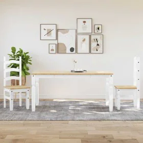 Juego de comedor Panama 3 pzas madera maciza de pino blanco by , Furniture sets for kitchens and dining rooms - Ref: Foro24-3...