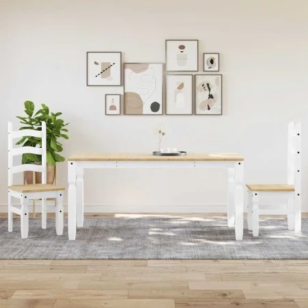 Juego de comedor Panama 3 pzas madera maciza de pino blanco by , Furniture sets for kitchens and dining rooms - Ref: Foro24-3...