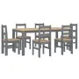 Juego de comedor Panama 7 pzas madera maciza de pino gris by , Furniture sets for kitchens and dining rooms - Ref: Foro24-334...