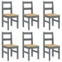 Juego de comedor Panama 7 pzas madera maciza de pino gris by , Furniture sets for kitchens and dining rooms - Ref: Foro24-334...