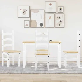 Juego de comedor Panama 5 pzas madera maciza de pino blanco by , Furniture sets for kitchens and dining rooms - Ref: Foro24-3...