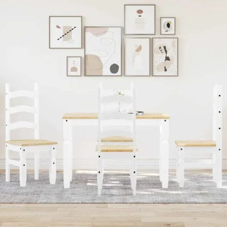 Juego de comedor Panama 5 pzas madera maciza de pino blanco by , Furniture sets for kitchens and dining rooms - Ref: Foro24-3...
