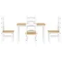 Juego de comedor Panama 5 pzas madera maciza de pino blanco by , Furniture sets for kitchens and dining rooms - Ref: Foro24-3...