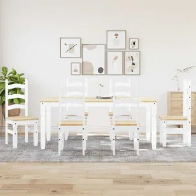 Juego de comedor Panama 7 pzas madera maciza de pino blanco von , Möbelsets für Küchen und Esszimmer - Ref: Foro24-3345214, P...