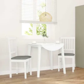 Sillas de comedor con cojines 2uds madera maciza blanco caucho von , Essstühle - Ref: Foro24-4102429, Preis: 103,32 €, Rabatt: %