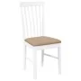Sillas de comedor con cojines 2uds madera maciza blanco caucho de , Sillas de comedor - Ref: Foro24-4102506, Precio: 120,43 €...