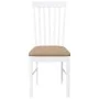 Sillas de comedor con cojines 2uds madera maciza blanco caucho de , Sillas de comedor - Ref: Foro24-4102506, Precio: 120,43 €...