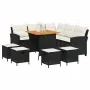 Set de sofás de jardín en forma de L con cojines 6 pzas negro by , Garden sets - Ref: Foro24-3213540, Price: 519,65 €, Discou...