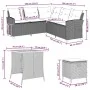 Set de sofás de jardín en forma de L con cojines 6 pzas negro by , Garden sets - Ref: Foro24-3213540, Price: 519,65 €, Discou...