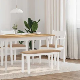 Banco 90 cm madera maciza caucho blanco von , Ess- und Küchenbänke - Ref: Foro24-4102600, Preis: 67,81 €, Rabatt: %