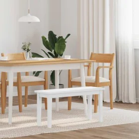 Banco 90 cm madera maciza caucho blanco by , Dining and kitchen benches - Ref: Foro24-4102599, Price: 70,35 €, Discount: %
