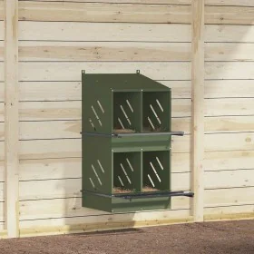 Nido para gallinas con 4 compartimentos de metal verde oliva by , Cages and habitats for small animals - Ref: Foro24-864353, ...