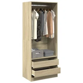 Armario de madera de ingeniería roble Sonoma 80x50x200 cm by , Wardrobes - Ref: Foro24-3307749, Price: 140,17 €, Discount: %