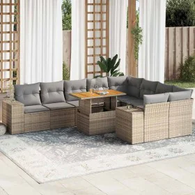 Set sofás jardín y cojines 10 pzas ratán sintético acacia beige von , Gartensets - Ref: Foro24-3327419, Preis: 726,74 €, Raba...