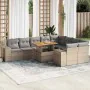 Set sofás jardín y cojines 10 pzas ratán sintético acacia beige by , Garden sets - Ref: Foro24-3327419, Price: 726,74 €, Disc...