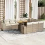 Set sofás jardín y cojines 10 pzas ratán sintético acacia beige by , Garden sets - Ref: Foro24-3327425, Price: 894,65 €, Disc...