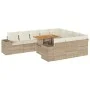 Set sofás jardín y cojines 10 pzas ratán sintético acacia beige by , Garden sets - Ref: Foro24-3327425, Price: 894,65 €, Disc...
