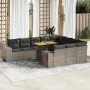 Set sofás jardín y cojines 10 pzas ratán sintético acacia gris von , Gartensets - Ref: Foro24-3327427, Preis: 771,50 €, Rabat...