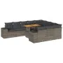 Set sofás jardín y cojines 10 pzas ratán sintético acacia gris von , Gartensets - Ref: Foro24-3327427, Preis: 771,50 €, Rabat...