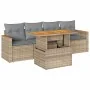 Set sofás jardín y cojines 5 pzas ratán sintético acacia beige by , Garden sets - Ref: Foro24-3327433, Price: 357,81 €, Disco...