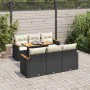 Set sofás jardín y cojines 7 pzas ratán sintético acacia negro by , Garden sets - Ref: Foro24-3327444, Price: 469,95 €, Disco...