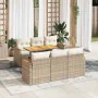 Set sofás jardín y cojines 7 pzas ratán sintético acacia beige by , Garden sets - Ref: Foro24-3327446, Price: 568,05 €, Disco...