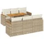 Set sofás jardín y cojines 7 pzas ratán sintético acacia beige by , Garden sets - Ref: Foro24-3327446, Price: 568,05 €, Disco...