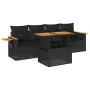 Set sofás jardín y cojines 5 pzas ratán sintético acacia negro von , Gartensets - Ref: Foro24-3327541, Preis: 397,53 €, Rabat...